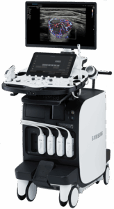 Samsung RS85 Prestige ultrasound system left profile